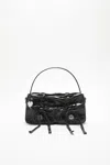 Acne Studios Multipocket Micro Crossbody Crinkled Patent Bags In Black