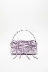 Acne Studios Multipocket Micro Metallic-leather Shoulder Bag In Lavender Purple