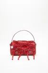 Acne Studios Womens Red Multipocket Micro Leather Shoulder Bag In Red