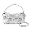 Acne Studios Multipocket Micro Crossbody In Silver