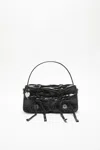 Acne Studios Multipocket Micro Crossbody Crinkled Patent Bags In Black