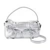 Acne Studios Multipocket Micro Bag Lux Metallic In Silver