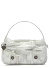 Acne Studios Multipocket Micro Vintage Grained-leather Top Handle Bag In White