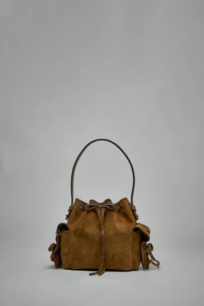 Acne Studios Multipocket Mini Bucket In Brown