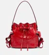 Acne Studios Multipocket Mini Leather Bucket Bag In Red