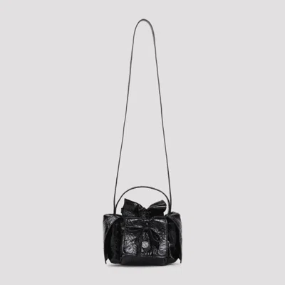 Acne Studios Multipocket Patent Crinkled Bag In Black