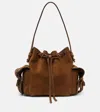 Acne Studios Multipocket Mini Suede Bucket Bag In Brown