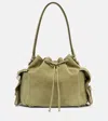 Acne Studios Multipocket Mini Suede Bucket Bag In Green