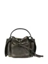 Acne Studios Atroska Cube Small Leather Tote Bag In Dark Brown/beige