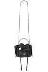 Acne Studios Multipocket Patent Crinkled Bag In Black