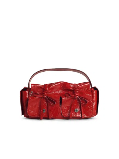 Acne Studios 'multipocket' Shiny Red Lear Bag