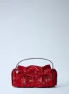 Acne Studios Multipocket Crinkle Patent Leather Top Handle Bag In Red