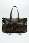 Acne Studios Multipocket Tote Bag In Dark Brown,beige