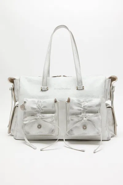 Acne Studios Multipocket Tote Bag In White,grey