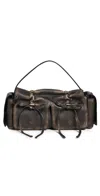 Acne Studios Multipocket Micro Bag In Dark Brown/beige