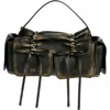Acne Studios Multipocket Washed Leather Bag In Dark Brown/ Beige