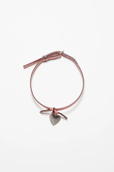 Acne Studios Musubi Charm Necklace In Salmon Pink