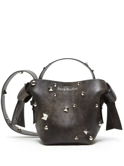 Acne Studios Midi Musubi Leather Tote Bag In Black
