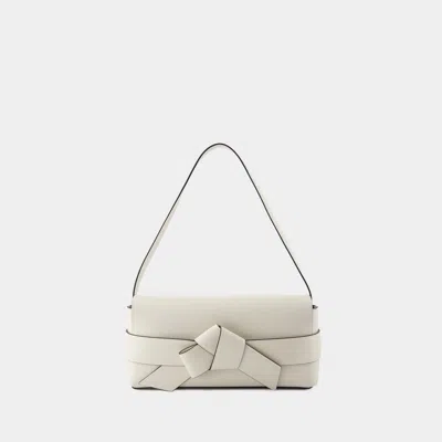 Acne Studios Musubi Elongated Hobo Bag -  - Leather - White/black In Neutral