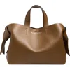 Acne Studios Musubi Leather Tote In Brown