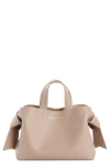 Acne Studios Musubi Leather Tote In Taupe Beige