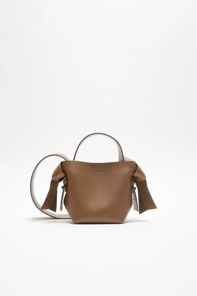 Acne Studios Micro Leather Bag In Camel Brown