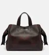 Acne Studios Musubi Midi Leather Tote Bag In Brown