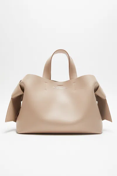 Acne Studios Musubi Logo Detailed Tote Bag In Taupe Beige