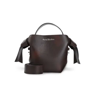 Acne Studios Musubi Mini Aged R Crossbody In Brown