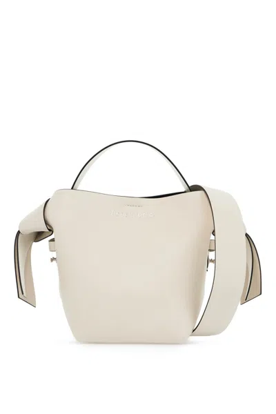 Acne Studios Musubi Mini Knotted Leather Shoulder Bag In White