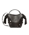 Acne Studios Midi Musubi Leather Tote Bag In Black