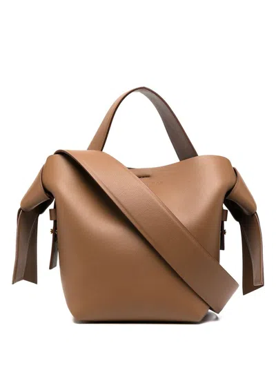 Acne Studios Musubi Mini Leather Handbag In Leather Brown