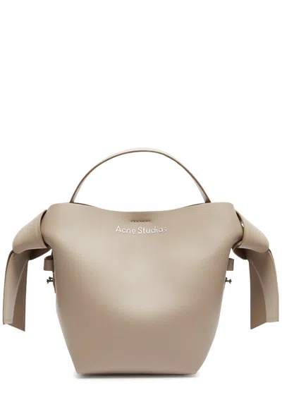 Acne Studios Musubi Mini Leather Shoulder Bag In Beige