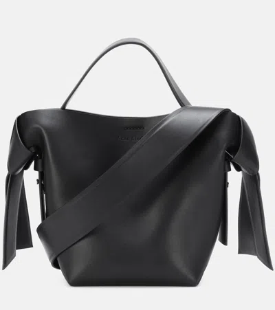 Acne Studios Musubi Mini Knotted Leather Shoulder Bag In Black