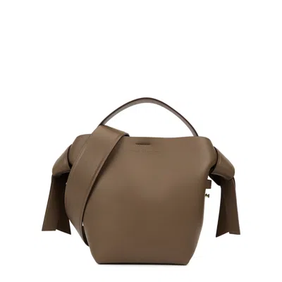 Acne Studios Musubi Mini Leather Shoulder Bag In Gold