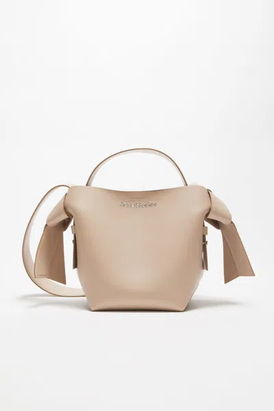 Acne Studios Mini Musubi Leather Top Handle Bag In Cgz Taupe Beige