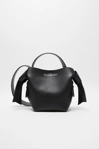 Acne Studios Women Mini Shoulder Bag With Musubi Knot In Black