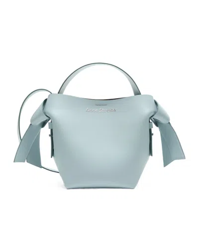 Acne Studios Mini Musubi Leather Shoulder Bag In Blue