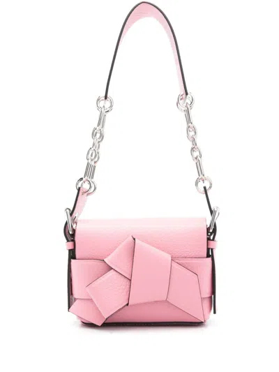 Acne Studios Small Musubi Chain Leather Shoulder Bag In Rose Pink