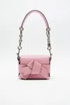 Acne Studios Small Musubi Chain Leather Shoulder Bag In Rose Pink