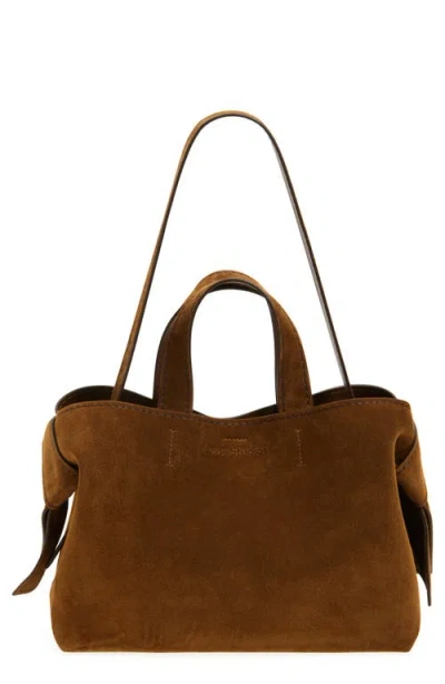 Acne Studios Musubi Suede Tote In Brown