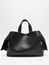 Acne Studios Musubi Knotted Leather Tote In Black