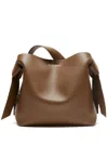 Acne Studios Midi Musubi Leather Tote Bag In Camel Brown