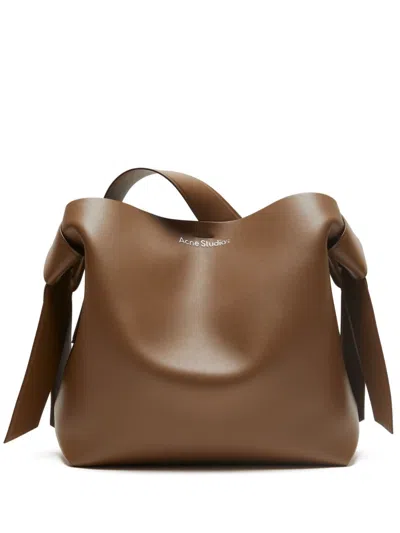Acne Studios Midi Musubi Leather Tote Bag In Brown