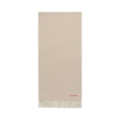 Pre-owned Acne Studios Narrow Fringe Wool Scarf 'oatmeal Melange' | Tan | Women's Size Onesize