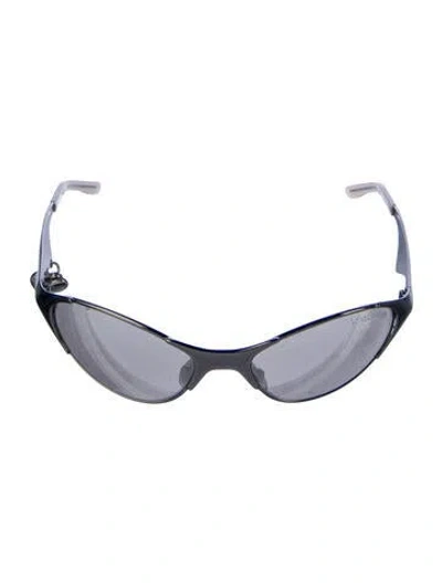 Pre-owned Acne Studios Narrow Mirrored Sunglasses In Silver