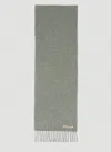 Acne Studios Women Skinny Fringe Wool Scarf In Grey
