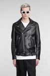 Acne Studios Nate Clean Biker Jacket In Black Leather In Black