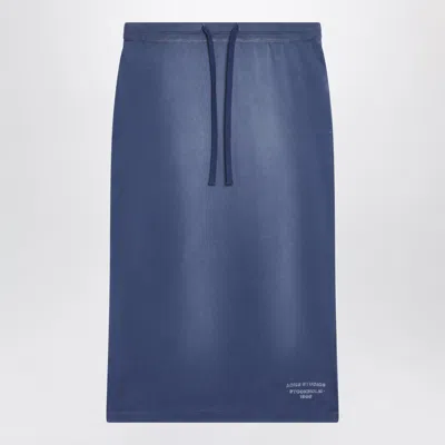 Acne Studios Navy Blue Cotton Skirt With A Splatter Effect