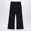 Acne Studios Navy Blue Pinstripe Trousers In Black